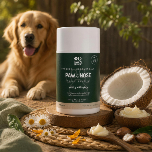 Paw N Hoof Daily Shield Paw and Nose Balm 75 g twist-up tube in an everyday lifestyle setting